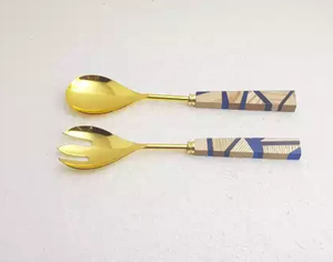 Brass Metal <b>Salad</b> Server or <b>Salad</b> <b>Spoons</b> With Latest Design Resin Handle For Home And Restaurant Use For sale - Product Image 3