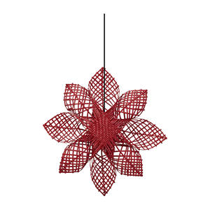 Direct <b>Sale</b> Handcrafted <b>Christmas</b> <b>Decorations</b>, Red Rattan Hanging Flower Art Piece with Design for Party - Product Image 2