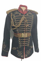 Veste d'Hussard Napoléonienne Neuve pour Hommes, Tressage Antique, Laine de Haute Qualité, Sans Ceinture