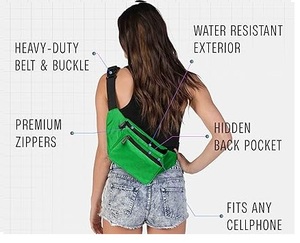 Bolsos cruzados tipo fanny pack con bolsillos con cremallera, impermeables, para viajes al aire libre, senderismo, riñoneras transpirables, bolsos deportivos de pecho. - Product Image 3