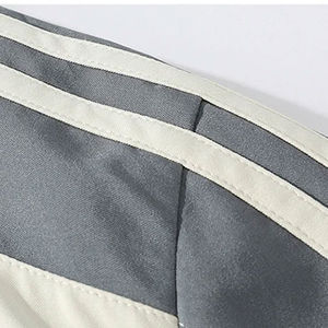 Conjunto Deportivo para Hombre, Chaqueta con Cierre y Pantalones a Rayas Gris Crema, Ropa Deportiva de Otoño, Transpirable, Tejido de Poliéster - Product Image 3