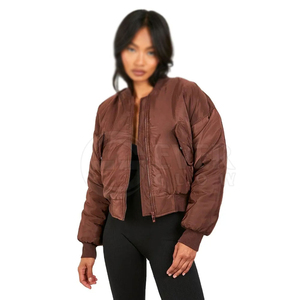 Chaqueta Bomber Transpirable de Piel de Oveja de Alta Calidad para Mujer EVER GLOW con Forro de Satén, la Más Vendida en Ropa Urbana - Product Image 1