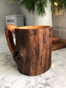 Solid Wood Coffee Mug Handmade Natural Wooden <b>Cup</b> Rustic Design Eco Friendly Drinking Mug for Kitchen Dining Use - Product Image 3