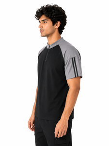 เสื้อยืดกีฬาผู้ชาย Livster แบบซิปครึ่งตัว คอสูง แขนสั้น สำหรับออกกำลังกาย ระบายเหงื่อได้ดี ไซส์ 2XL - Product Image 2