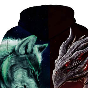 เสื้อฮู้ดดี้พิมพ์ลาย 3 มิติ แบบสั่งทำสำหรับผู้ชาย ผ้าฝ้าย 100% แบบสวมหัว มีกระเป๋า ดีไซน์รักษ์โลก สไตล์สตรีทแวร์ - Product Image 5