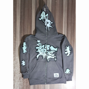 Sudaderas con Capucha que Cubren Todo el Rostro, 100% Algodón Puro, Forro Polar, Invierno, 500 GSM |   Sudadera con cremallera completa, extragrande, gruesa, para hombre, con impresión personalizada - Product Image 4
