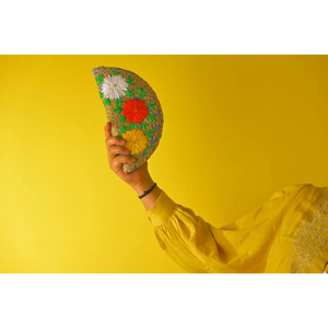 Handmade Jute Embroidered Clutch Bag For Ladies Unique Colorful Floral Half-Moon Pouch Natural Fiber Summer Evening <b>Accessory</b> - Product Image 1