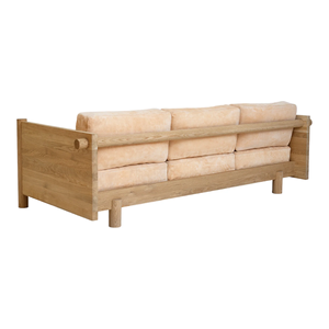 Minimalist Solid <b>Wood</b> Three Seat <b>Sofa</b> With Fabric Cushions For Living Room Home Hotel And Villa - Product Image 4