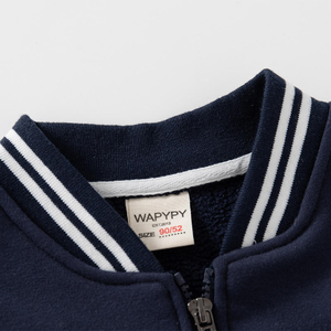 Chaqueta Universitaria WAPYDY Unisex Azul Marino con Letra E Blanca Bordada, Cierre de Cremallera Frontal, Estilo Preppy, Corte Regular para Otoño - Product Image 5