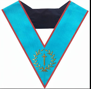 Collier Officier Roofer - Broderie à la main AASR en fils d'or - Product Image 1