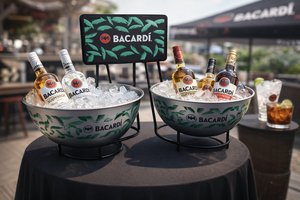 Bacardi Novelty Non-Slip Cocktail <b>Straw</b> with Leaf Pattern Reusable Plastic Bar Accessory - Product Image 3