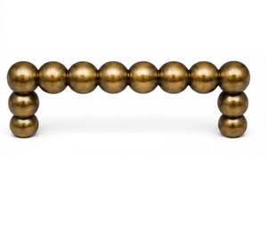 Brass Beaded Bar Handle Minimalist Design for <b>Cabinet</b> Kitchen Furniture Durable Finish - Product Image 2