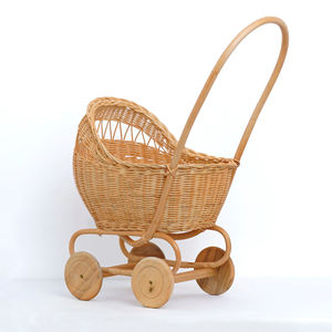 Cochecito de ratán natural para bebé, cochecitos hechos a mano, juguetes para niños, tendencia caliente, juguete ecológico para niños y niñas - Product Image 1
