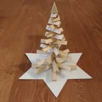 Ensemble de décorations de Noël en bois avec base étoile – Durables, écologiques, pour réunions de famille et fournitures de fête