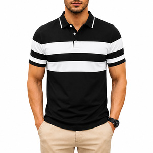 Camiseta Personalizada con Estampado Sublimado Frontal, de Manga Corta a Rayas, Transpirable, de Secado Rápido, Tejida, 100% Poliéster, Unisex, para Adultos - Product Image 2
