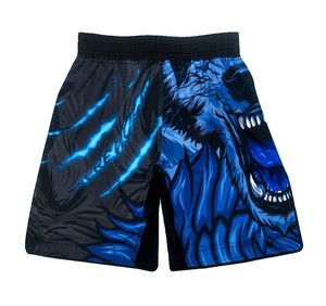 Short de bain décontracté pour homme en toile unie bleue, polyester/coton, respirant, taille mi-haute élastique - Product Image 2