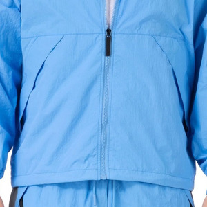 Men's Blue Hooded Puffer <b>Jacket</b> Canvas Washed Front Logo Windproof Polyester Wadding Sporty <b>Winter</b> Wear Regular Fit - Product Image 3