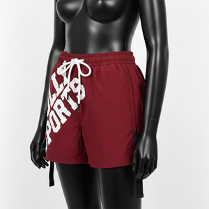 Shorts de Baño de Secado Rápido para Mujer, Tela Taslon de Poliéster Premium de 120 GSM, Ligeros, Color Granate, Logotipo con Transferencia Térmica - Product Image 4