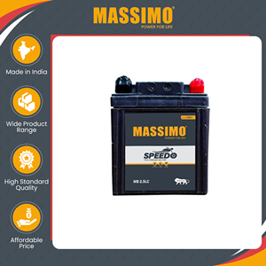 Batería de Plomo-Ácido para Motocicleta MASSIMO MB-2.5LC de la Más Alta Calidad Premium, del Exportador Líder de la India - Product Image 2
