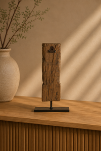 Support décoratif vintage en bois sculpté sur socle en fer pour table, console, table basse, meuble de salon ou chambre à coucher - Product Image 4