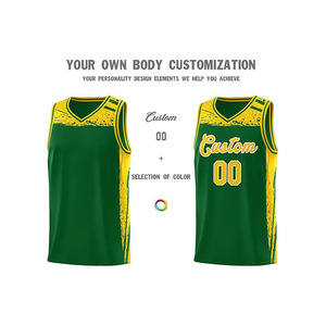 Ensemble de maillots de basket personnalisés vert et jaune, impression sublimée, débardeur et short en mesh respirant, uniforme d'équipe unisexe pour adultes, logo personnalisé - Product Image 5