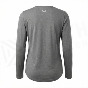 T-shirt à manches longues et col rond pour femme North Approach, gris uni, respirant, en polyester, vêtements de sport - Product Image 2