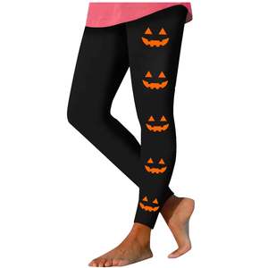 Halloween Paisley Print <b>Tummy</b> <b>Control</b> Shapewear High Waist Leggings Ankle-Length Elastic Stretch Knitted Spandex Women's - Product Image 1