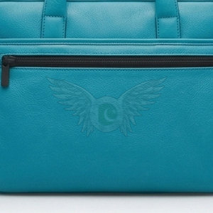Modern Genuine Leather Durable Casual <b>Laptop</b> <b>Bag</b> Work Travel Personalized Branding Options Front Zip Pocket Shoulder Carry - Product Image 3