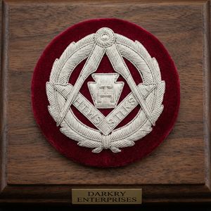 Badge brodé sur mesure en fil de velours blanc, emblème triangle et cercle dorés, fait main, patch maçonnique, insigne de blazer - Product Image 4