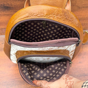 Nouveau sac à dos en cuir de vachette de qualité supérieure sac à dos en cuir véritable occidental sac de voyage minimaliste Boho randonnée sac à dos en cuir - Product Image 6