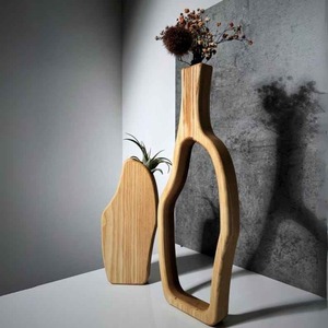 Florero de Madera Hecho a Mano, Florero de Madera de Acacia y Mango para Flores Secas, Decoración Moderna para Mesa de Hogar - Product Image 4