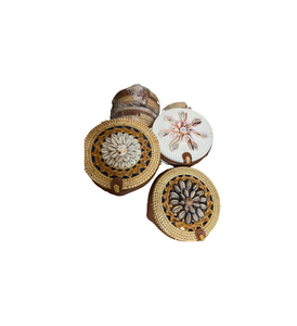 Sac de plage en rotin de cercle de coquillages fait à la main avec la poignée longue de sangle en cuir pour des cadeaux de sac de plage d'été accessoire de mode - Product Image 4