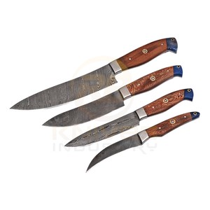 4PCS Handmade Damascus Kitchen <b>Knife</b> <b>Set</b> Wooden Handle Professional Chef <b>Knives</b> Cooking Cutlery <b>Set</b> - Product Image 5