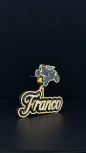 เครื่องทดสอบเพชรแบบผ่านตามสั่งจี้ตัวอักษรฮิปฮอปโมอิสซาไนท์925เคลือบสีดำจี้เคลือบสีเงินที่กำหนดเองสำหรับจักรยาน - Product Image 3