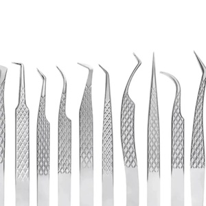 Precision Stainless Steel <b>Eyelash</b> Tweezers Smooth Tip for Lash Extension <b>Application</b> - Product Image 1