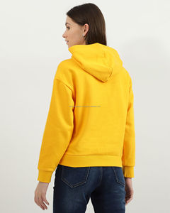 Custom Spring Clothing <b>Orange</b> Color Stone Washed Women Oversized Cotton Breathable <b>Hoodie</b> - Product Image 2