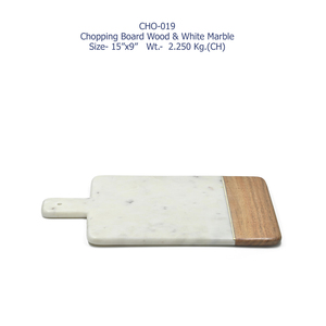 Planche à découper et plateau de service multifonction en marbre blanc naturel et bois massif, qualité supérieure, fabrication indienne, vente en gros - Product Image 3