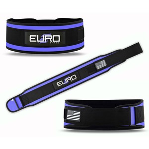 EURO SKT CO. Ceinture de musculation noire et violette, réglable avec boucle, unisexe, soutien lombaire pour entraînement de force, en matériau EVA - Product Image 1