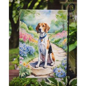 Foxhound anglais multicolore Spring Path Garden Flag Mailbox Bannière de cour décorative pour patio Artwork for Flower Beads Small - Product Image 3