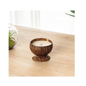 Pot à bougie personnalisé en ciment, style grain de bois robuste, pour la décoration de la maison - Product Image 1