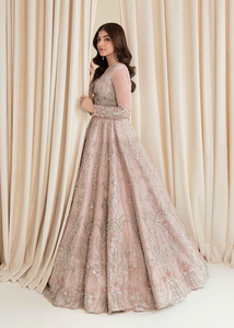 Robe de mariée pakistanaise moderne grande taille pour femme, élégante, en dentelle, avec cristaux, volants et broderies, longue jusqu'au sol, à manches longues - Product Image 6
