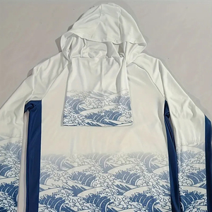 Hoodie de pêche imperméable personnalisé, lavable facilement, service OEM, meilleure qualité, léger, respirant, UPF 50, 100% polyester, long - Product Image 3