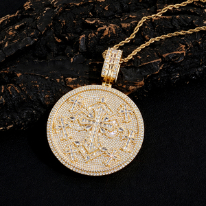 Mens 925 Silver Moissanite Cross Medallion Pendant Rope Chain Iced Religious <b>Statement</b> <b>Necklace</b> Luxury Jewellery Gift - Product Image 5