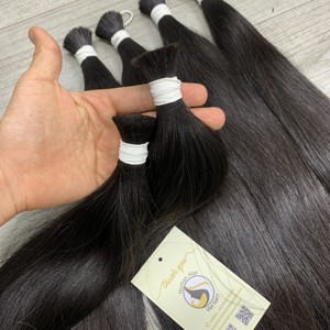 Extensions de cheveux humains en vrac vietnamiens alignés sur les cuticules de haute qualité nouveauté extrémités épaisses os droit brut vierge Double dessiné - Product Image 5