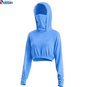 Sudadera con Capucha Corta Bordada para Mujer, Estilo Urbano, Protección Solar, Hecha a Medida, 100% Algodón de Alta Calidad - Product Image 3