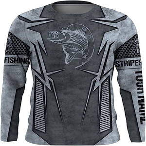 เสื้อผ้าตกปลาสำหรับผู้ชาย พร้อมโลโก้ รับผลิตแบบ OEM ODM ผ้าระบายความชื้น เย็นสบาย ป้องกันรังสียูวี UPF เสื้อประสิทธิภาพสูง - Product Image 5