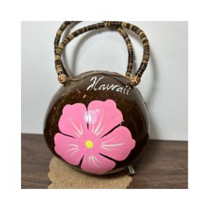 Bolso de Mujer Vintage de Moda, Hecho con Cáscara de Coco, con Cierre de Cremallera, Correa Única, Forro de Algodón y Flores - Product Image 4
