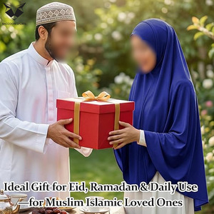 Hijab Abaya Couvrant Entièrement de Couleur Bleue, Style Modeste, Vêtement Islamique Ample et Respirant, Foulards Hijab pour Femmes, Usage Quotidien - Product Image 6