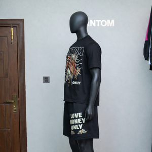 สินค้าขายดีมาใหม่ เสื้อยืดแขนสั้นและกางเกงขาสั้นชุดคู่สำหรับผู้ชายฤดูร้อน / ชุดลำลองสำหรับผู้ใหญ่ - Product Image 3