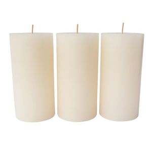 Candele a Colonna Non Profumate Avorio 3x6 Pollici con Stoppino Singolo, Confezione da 3 - Product Image 1